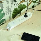 Multiprise 4 Prises 2P+T 16A Interrupteur 2 USB 1,50m Blanc - INVENTIV